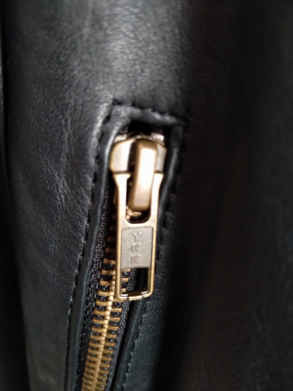Black Leather Asymmetric Moto Jacket - Picture 4 of 10